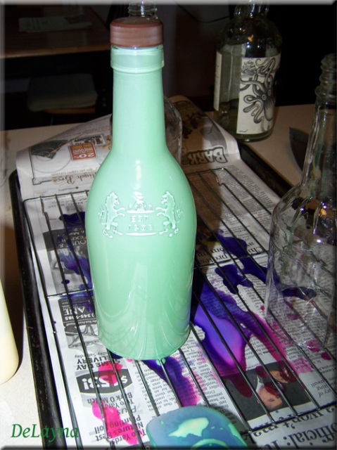 Tinted Bottle Before Oven